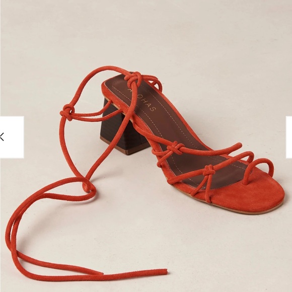 Alohas Goldie Pomelo Orange Leather Sandal - Picture 2 of 3
